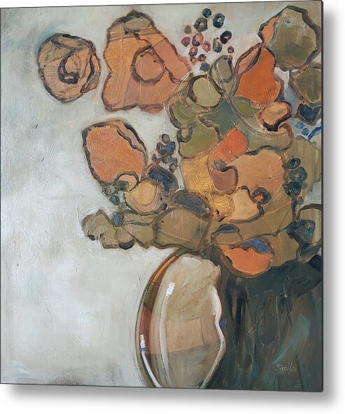 Still Life Metal Print featuring the painting Gold Bouquet by Sheila Romard