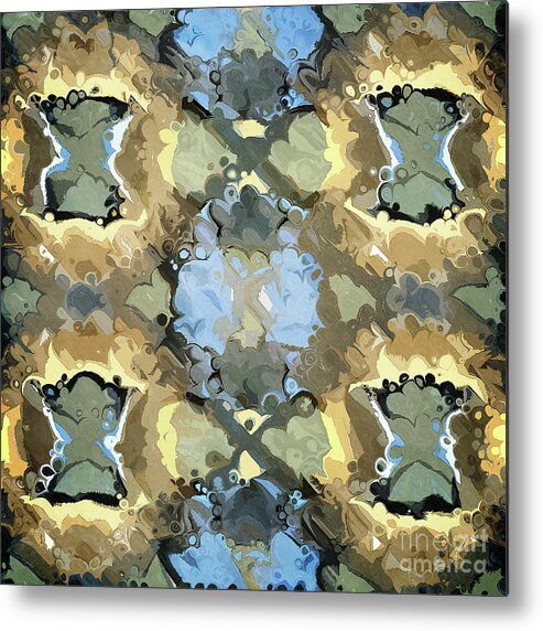 Gold Metal Print featuring the digital art Golden Abstract Pattern by Phil Perkins