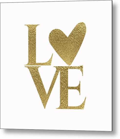 Design Metal Print featuring the digital art Golden Love by Ink Well