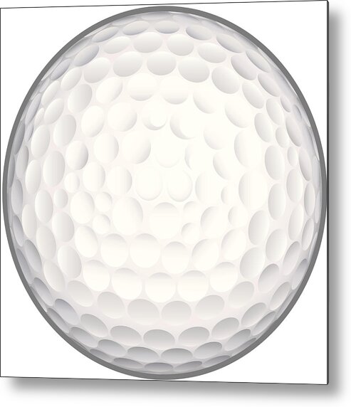 Sports Ball Metal Print featuring the drawing Golf ball (vector) by Jangeltun