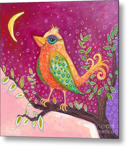 Bird Painting Metal Print featuring the painting Good Morning Sunshine by Tanielle Childers
