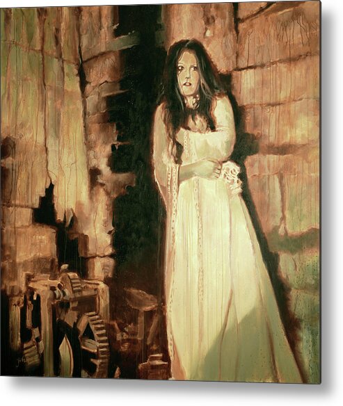 Gothic Metal Print featuring the painting Gothicka Bride by Sv Bell