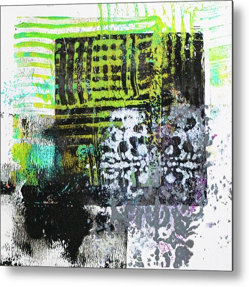 Bohemian Metal Print featuring the painting Green Lace by Joanne Herrmann