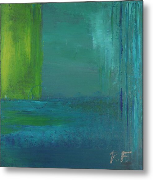 Contemporary Metal Print featuring the painting Green Mist by Raymond Fernandez
