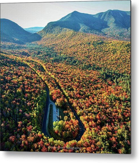  Metal Print featuring the photograph Hairpin turn on the Kancamagus by John Gisis