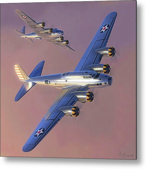 B-17 Metal Print featuring the digital art Hap Arnold's Early Birds by Adam Burch