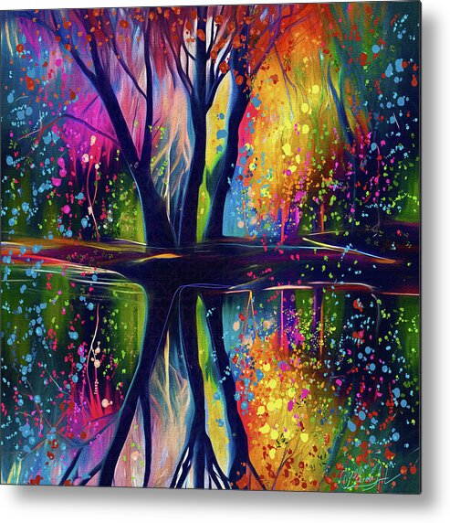  Nature Metal Print featuring the digital art Happiness is in the air Amor Fati by OLena Art
