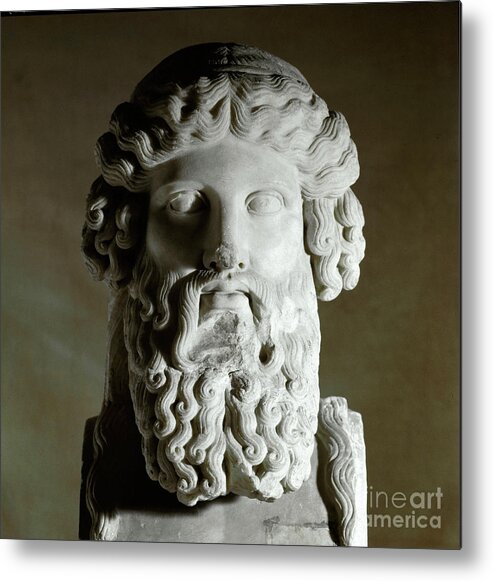 Plato Metal Print featuring the sculpture Head Of Plato, Greek Philosopher, Marble by Greek School