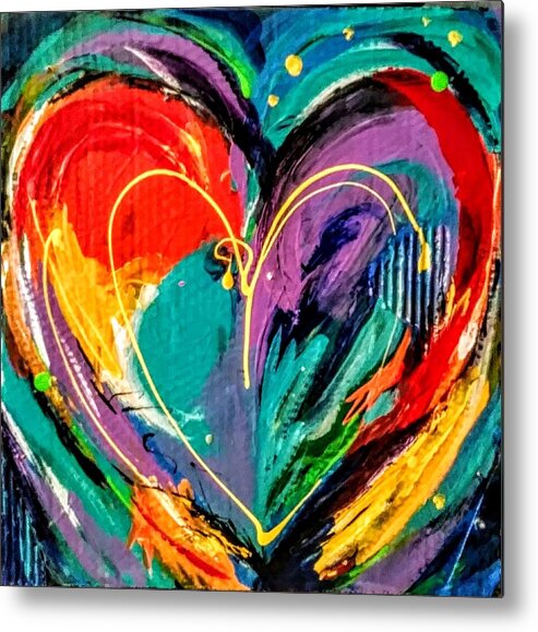 Heart Metal Print featuring the painting Heart 1 by Kiki Curtis