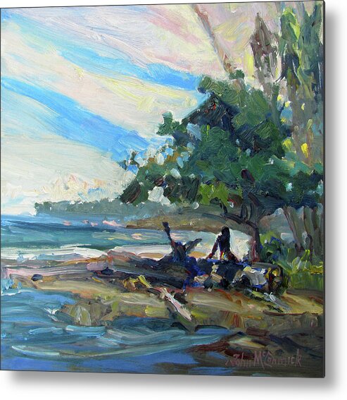 Caribbean Coast Metal Print featuring the painting Her Favorite Spot by John McCormick