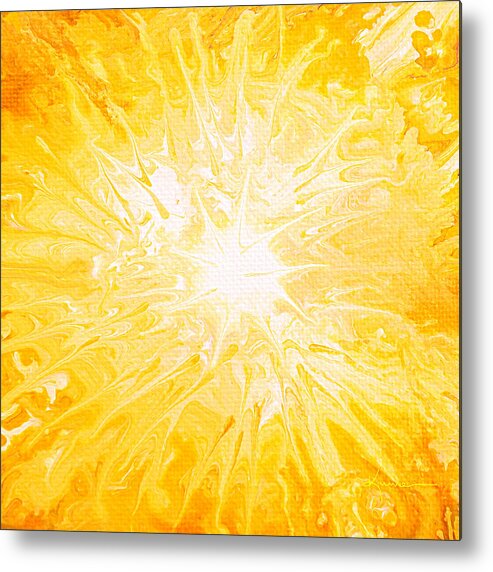 Yellow Sun Metal Print featuring the painting Here Comes the Sun by Kume Bryant
