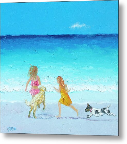 Beach Metal Print featuring the painting Holiday Fun by Jan Matson
