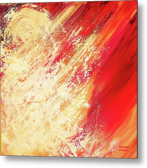 Red Metal Print featuring the painting Holy Fire by Christine Cloutier