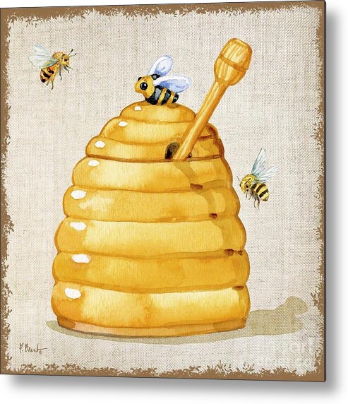 Watercolor Metal Print featuring the painting Honey Pot IV by Paul Brent