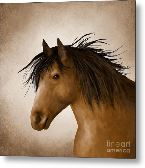 Horse Metal Print featuring the digital art Horse 11 by Lucie Dumas