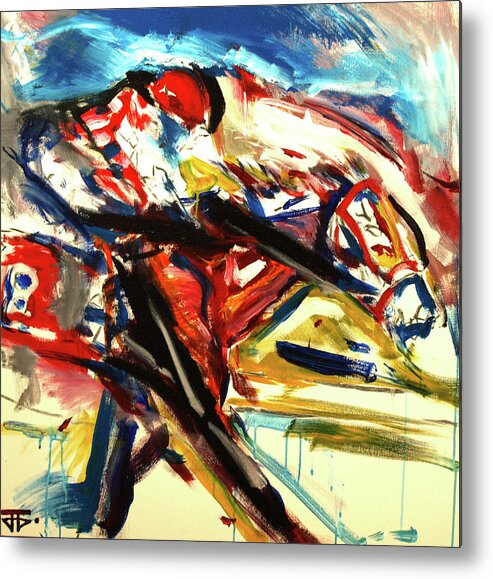 Kentucky Horse Racing Metal Print featuring the painting Horse Number 8 by John Gholson