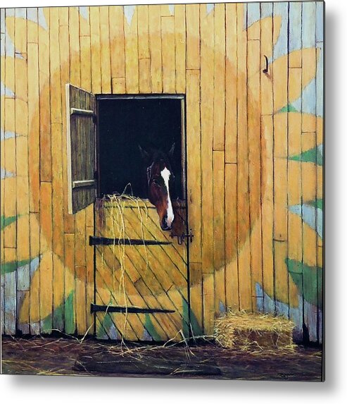 Realism Metal Print featuring the photograph Horse by Zusheng Yu