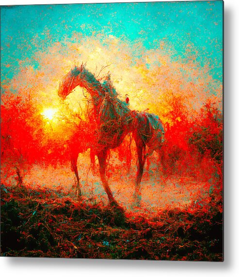 Horse Metal Print featuring the digital art Horses #3 by Craig Boehman