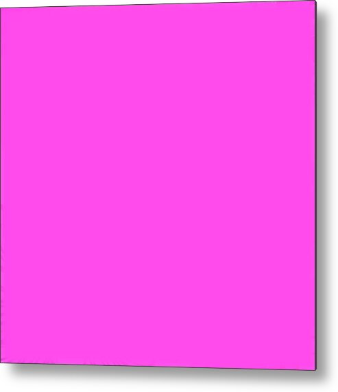 Hot Metal Print featuring the digital art Hot Pink Solid Color match for Love and Peace Design by Delynn Addams