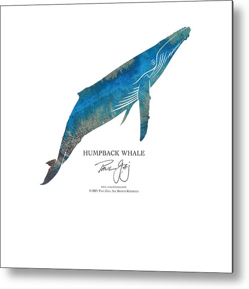 Metal Print featuring the mixed media Humback Whale by Paul Gaj