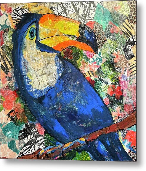Jungle Birds Metal Print featuring the painting I can, you can, toucan by Elaine Elliott