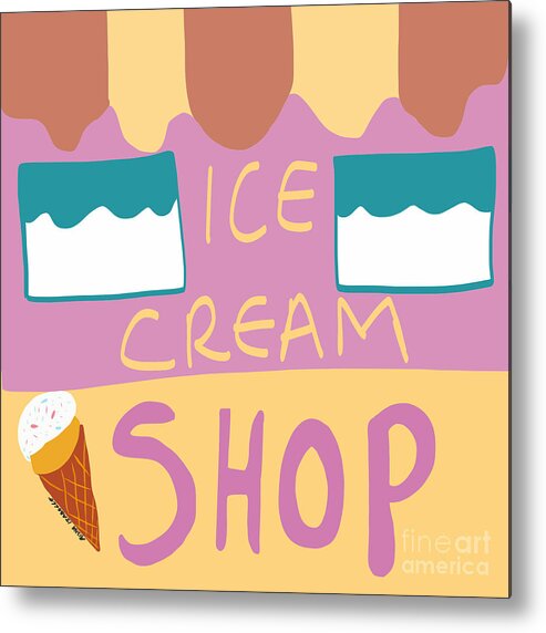 Ice Cream Metal Print featuring the digital art Ice Cream Shop by Aisha Isabelle