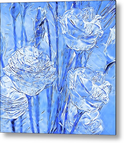 Lisianthus Metal Print featuring the digital art Ice Lisianthus by Alex Mir