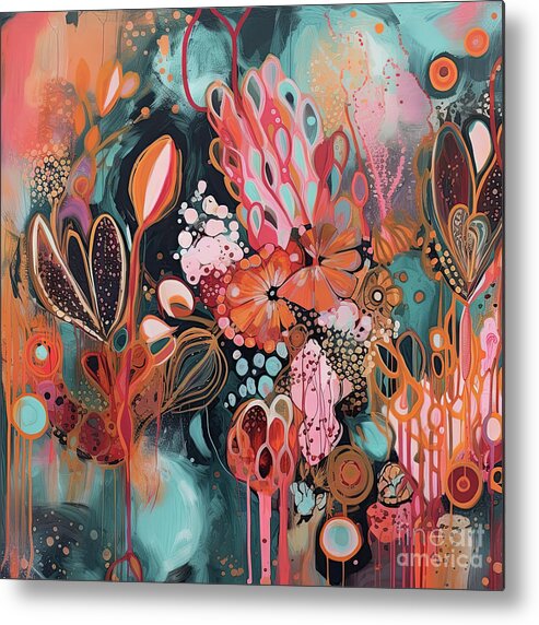 Drippy Abstract Painting Metal Print featuring the painting Impulsive I by Mindy Sommers
