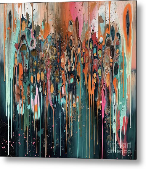 Drippy Abstract Painting Metal Print featuring the painting Impulsive II by Mindy Sommers