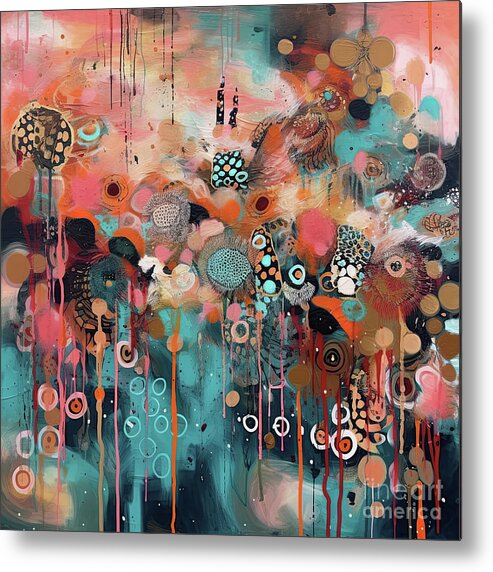 Drippy Abstract Painting Metal Print featuring the painting Impulsive IV by Mindy Sommers