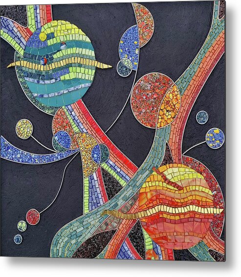 Mosaic Metal Print featuring the glass art In Another Galaxy by Adriana Zoon