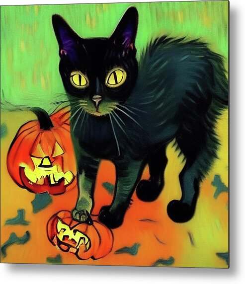 Halloween Metal Print featuring the digital art I'm not scared of Halloween by Tatiana Travelways