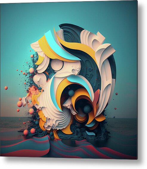 Ai Art Metal Print featuring the digital art Intelligence by Anna Rumiantseva