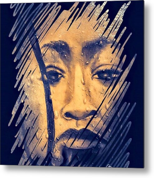  Metal Print featuring the drawing Intensity by Angie ONeal