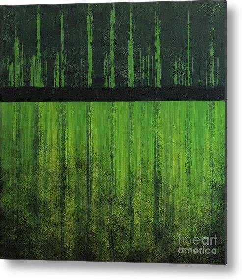 Abstract Metal Print featuring the painting Into the Weeds by Amanda Sheil