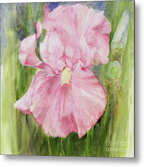  Art Metal Print featuring the painting Iris in Pink by Laurie Rohner