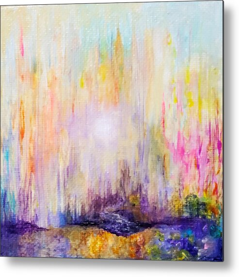 Abstract Metal Print featuring the painting Island by Christine Bolden