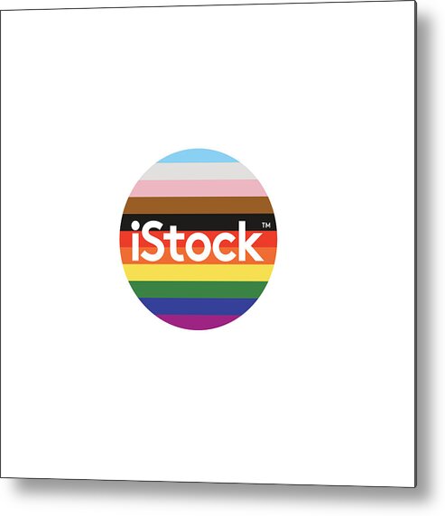 Istock Metal Print featuring the digital art iStock Logo Pride Circle by Getty Images