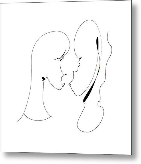 Love Story Metal Print featuring the digital art It's a complicated love by Amber Lasche