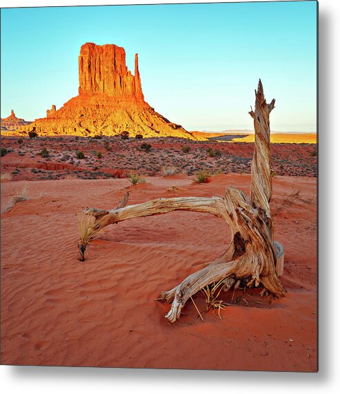 Monument Valley Metal Print featuring the photograph January 2020 Mitten and Stump Sunset by Alain Zarinelli