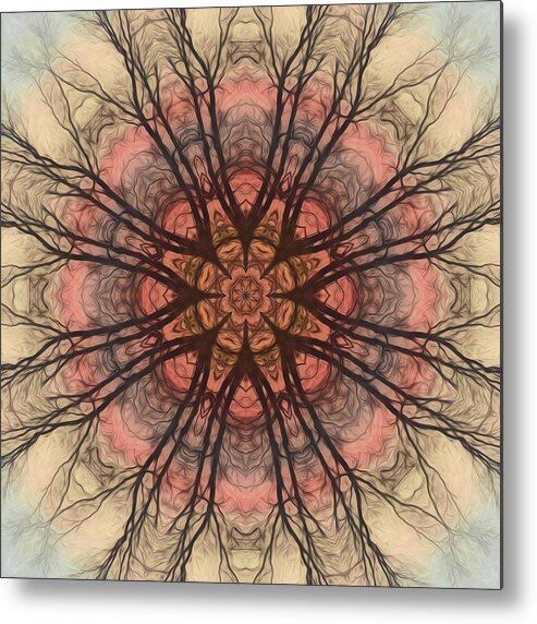 Mandala Metal Print featuring the digital art January Sunrise Mandala by Beth Venner
