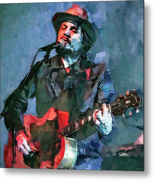 Jeff Tweedy Metal Print featuring the mixed media Jeff Tweedy Wilco by Mal Bray