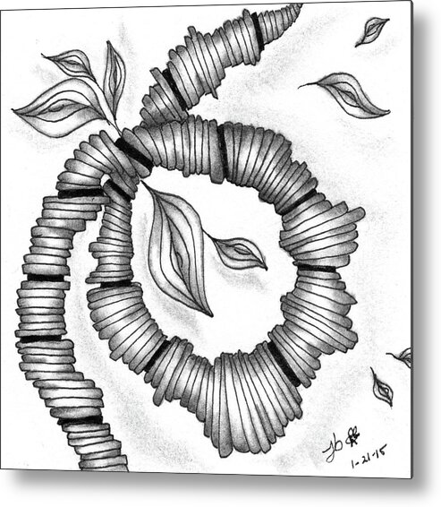 Zentangle Metal Print featuring the drawing Knot Today, Please by Jan Steinle