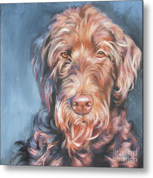 Labradoodle Metal Print featuring the painting Labradoodle by Lee Ann Shepard