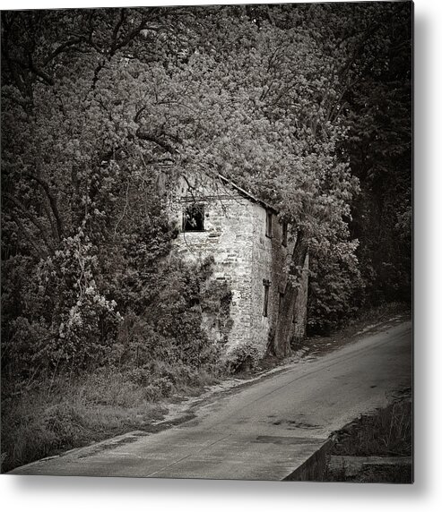B&w Metal Print featuring the photograph Lange's Mill by Mike Schaffner