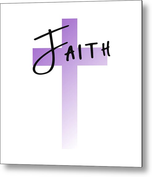 Lavender Easter Cross Metal Print featuring the digital art Lavender Easter Cross - Faith by Bob Pardue