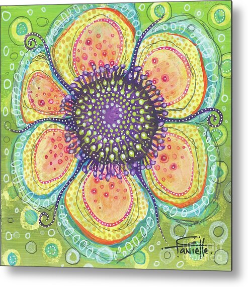 Flower Painting Metal Print featuring the painting Letting Go by Tanielle Childers