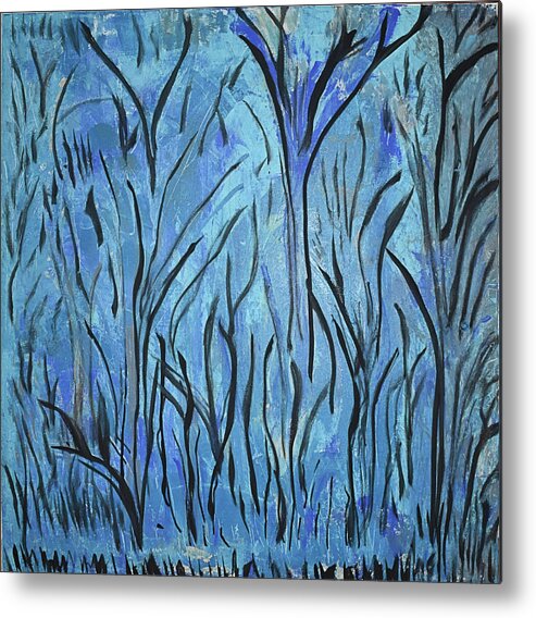 Blue Metal Print featuring the painting Listen Up by Pam Roth O'Mara