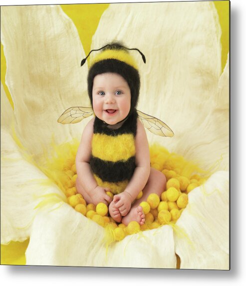 Baby Metal Print featuring the photograph Little Bumblebee by Anne Geddes