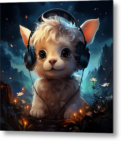Lamb Metal Print featuring the mixed media Little Lamb #2 by Marvin Blaine